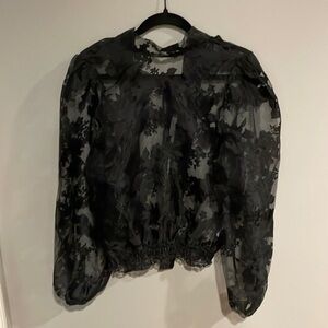 Zara sheer black/flower top size small
